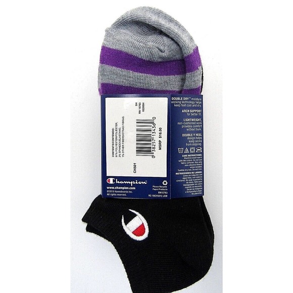 Women's Champion Double Dry Lightweight No-Show Pink Ankle Socks - 3 Pairs - NWT - Picture 2 of 3